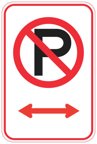 R30E(CA) No Parking w/ Double Arrow — sign artwork