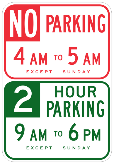R31(CA) No Parking/Parking Specific Hours — sign artwork
