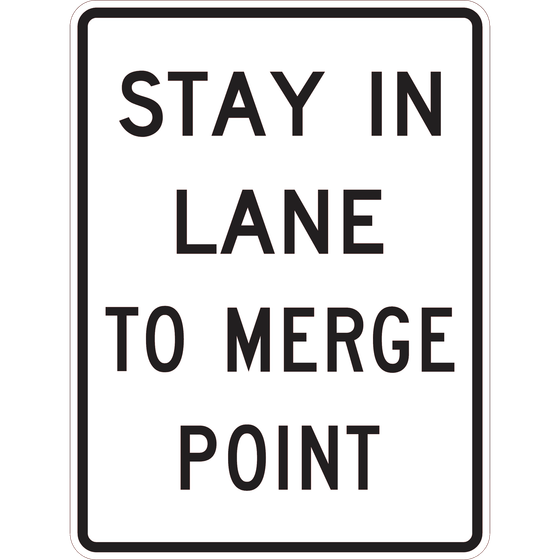 R4-9a Stay in Lane to Merge Point — official FHWA layout