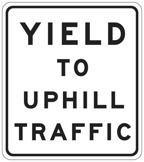 R55(CA) YIELD TO UPHILL TRAFFIC — sign artwork