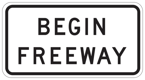 R57(CA) BEGIN FREEWAY — sign artwork