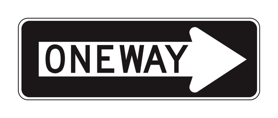 R6-1R One Way (Right) — official FHWA layout