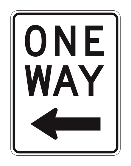 R6-2L One Way (Left) — official FHWA layout