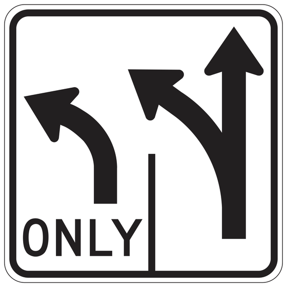 R61-1(CA) Intersection Lane Control — sign artwork