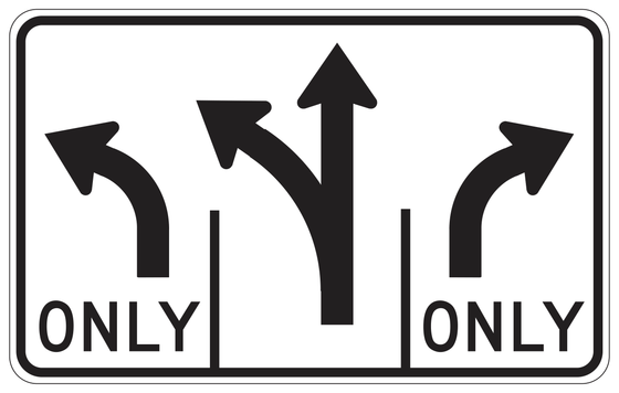 R61-15(CA) Intersection Lane Control — sign artwork