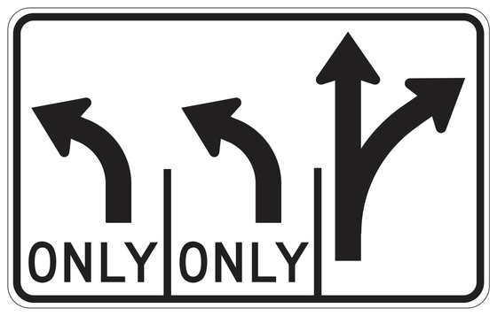 R61-17(CA) Intersection Lane Control — sign artwork
