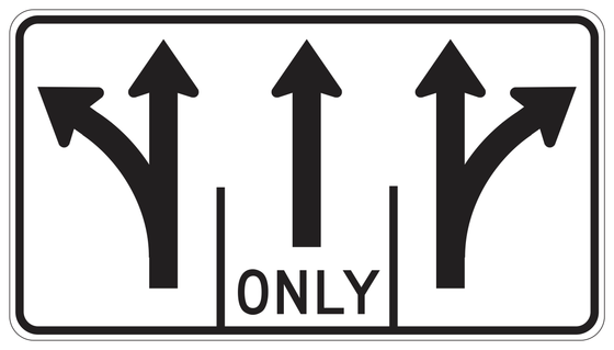 R61-22(CA) Intersection Lane Control — sign artwork