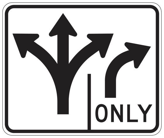 R61-30(CA) Intersection Lane Control — sign artwork