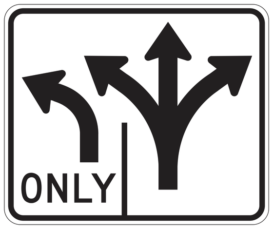 R61-32(CA) Intersection Lane Control — sign artwork