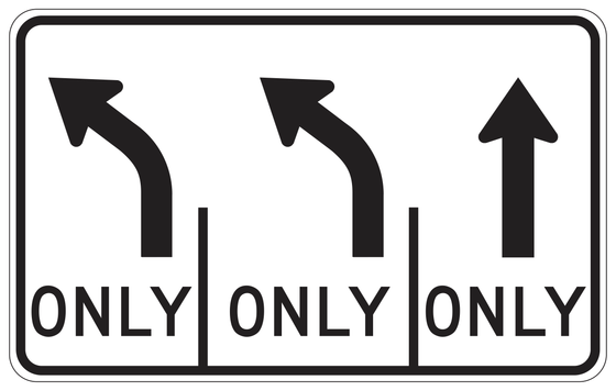 R61-34(CA) Intersection Lane Control — sign artwork
