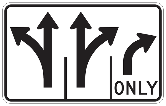 R61-36(CA) Intersection Lane Control — sign artwork