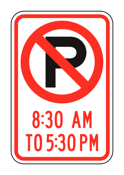 R7-2 No Parking (Part-Time) — official FHWA layout