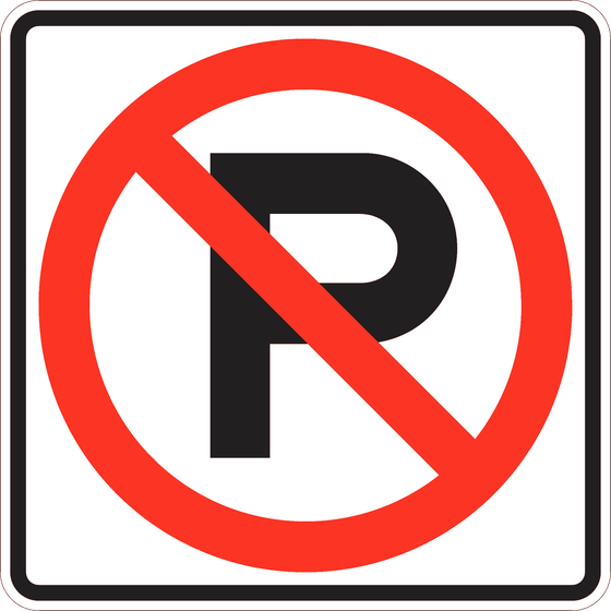R8-3 No Parking (symbol) — official FHWA layout
