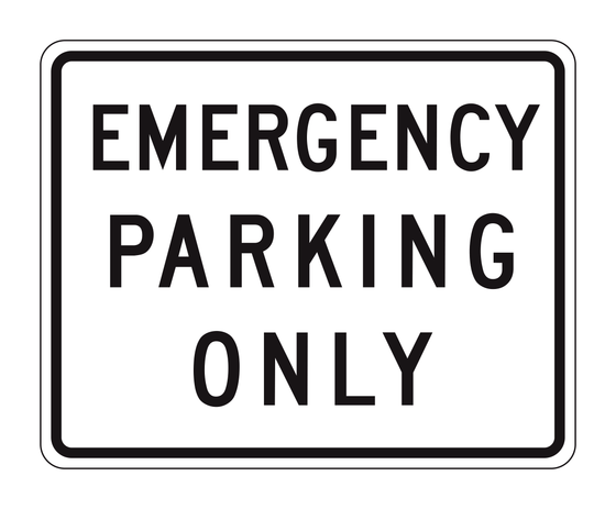 R8-4 Emergency Parking Only — official FHWA layout