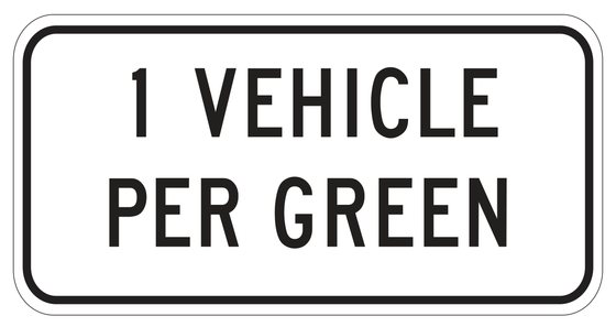 R89A(CA) One Vehicle per Green — sign artwork