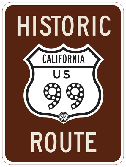 S25(CA) Historic Route 99 — sign artwork