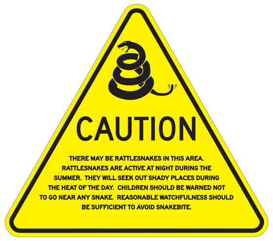 S26(CA) Rattlesnakes Caution — sign artwork
