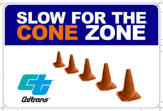 SC19(CA) Slow for the Cone Zone (Caltrans Logo Version) — official FHWA layout