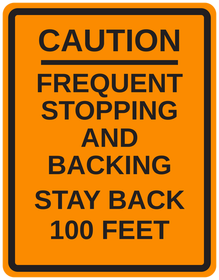 SC21(CA) Caution - Frequent Stopping and Backing — official FHWA layout