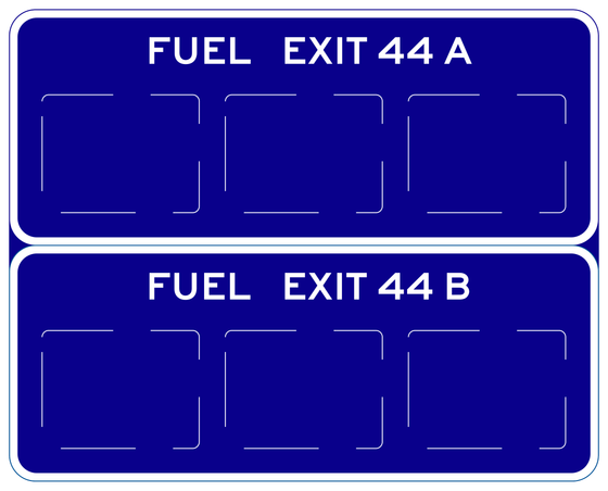 SG42-3(CA) Double-Exit Interchange Mainline — sign artwork
