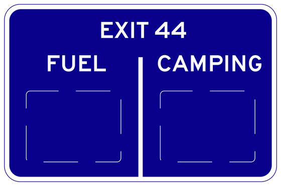 SG42-7(CA) Single-Exit Interchange (Two Services) Mainline — sign artwork