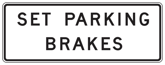 SR8-1(CA) SET PARKING BRAKES — sign artwork