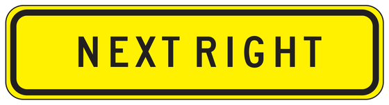 SW48-1P(CA) NEXT RIGHT — sign artwork