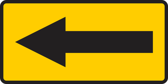 W1-6L One Direction Large Arrow (Left) — official FHWA layout