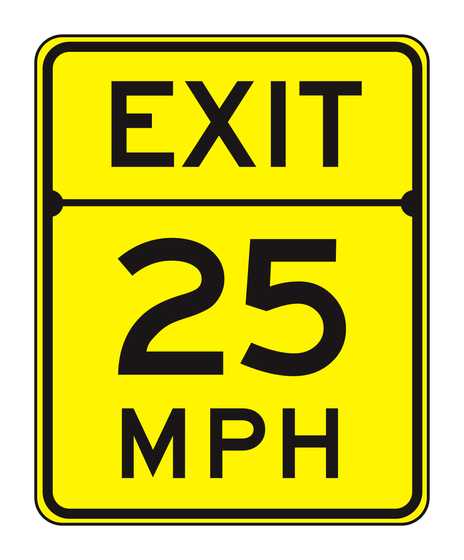 W13-2 Advisory Exit Speed — official FHWA layout