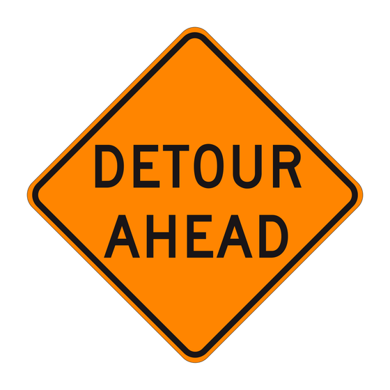 W20-2 Detour Ahead — official FHWA layout