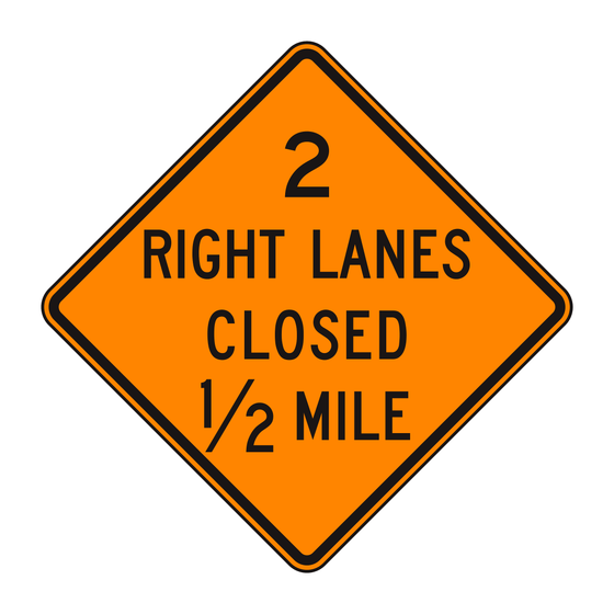 W20-5a 2 Lanes Closed — official FHWA layout