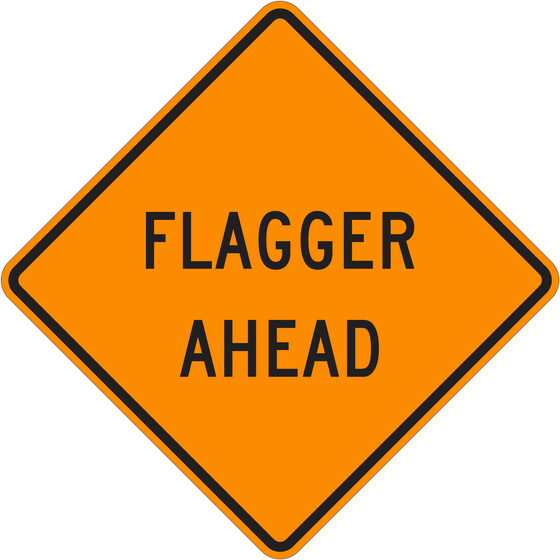 W20-7a Flagger (Distance) — official FHWA layout