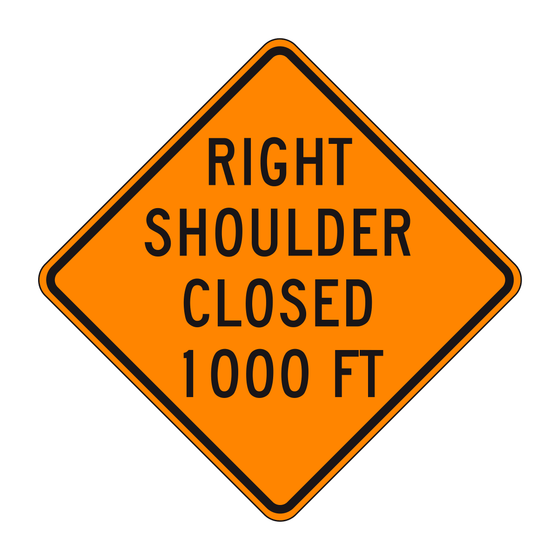 W21-5b Shoulder Closed (with distance) — official FHWA layout