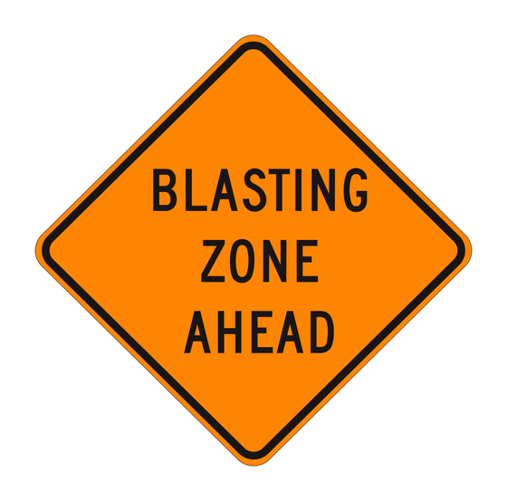 W22-1 Blasting Zone Ahead — official FHWA layout