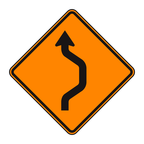 W24-1 Double Reverse Curve (1 lane) — official FHWA layout