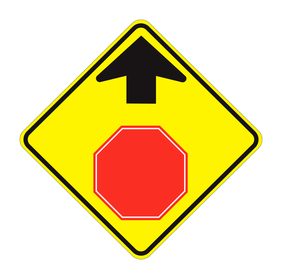 W3-1 Stop Ahead — official FHWA layout