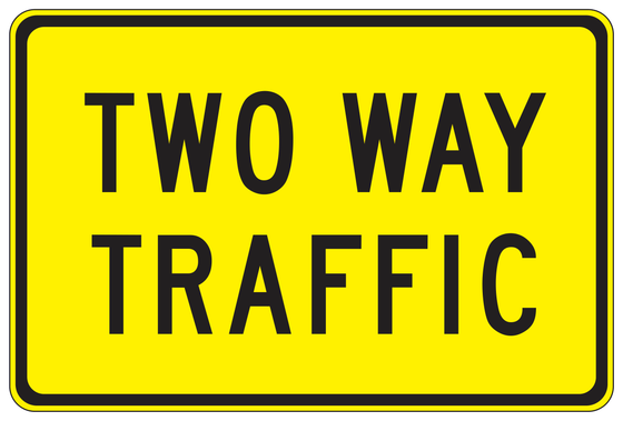W44AP(CA) TWO WAY TRAFFIC Plaque — sign artwork