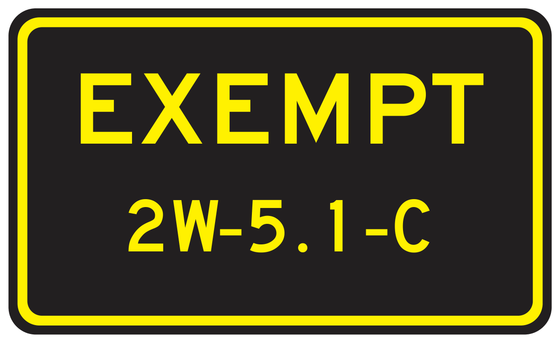 W46AP(CA) EXEMPT 2W-5.1-C (plaque) — sign artwork