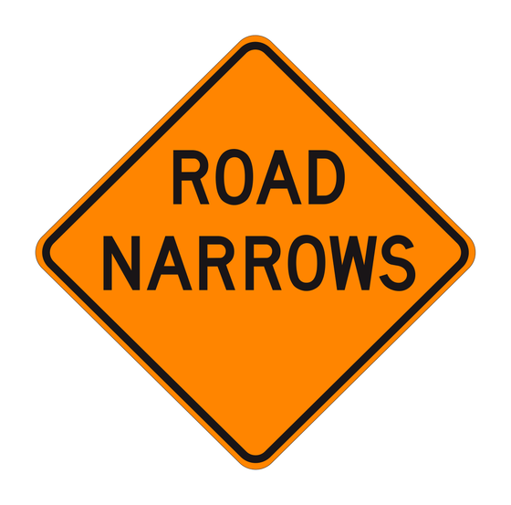 W5-1 Road Narrows — official FHWA layout