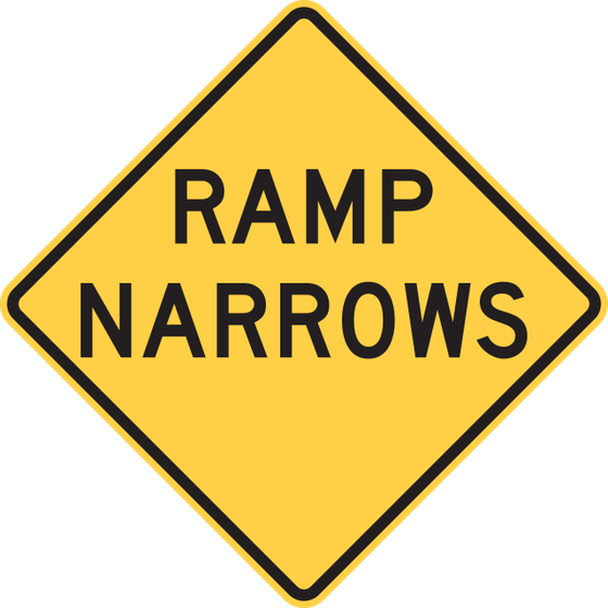 W5-4 Ramp Narrows — official FHWA layout