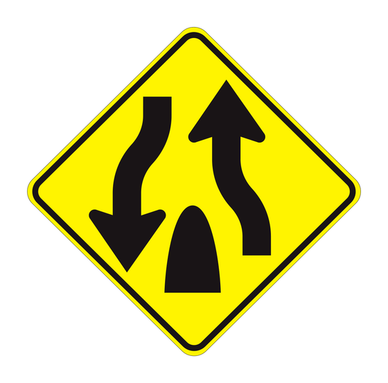 W6-2 Divided Highway Ends — official FHWA layout