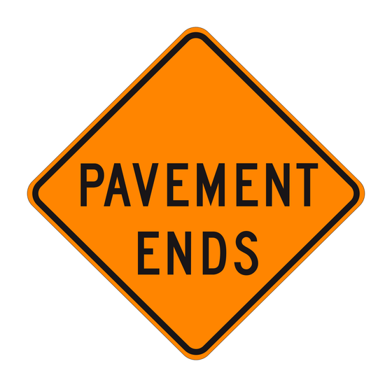 W8-3 Pavement Ends — official FHWA layout