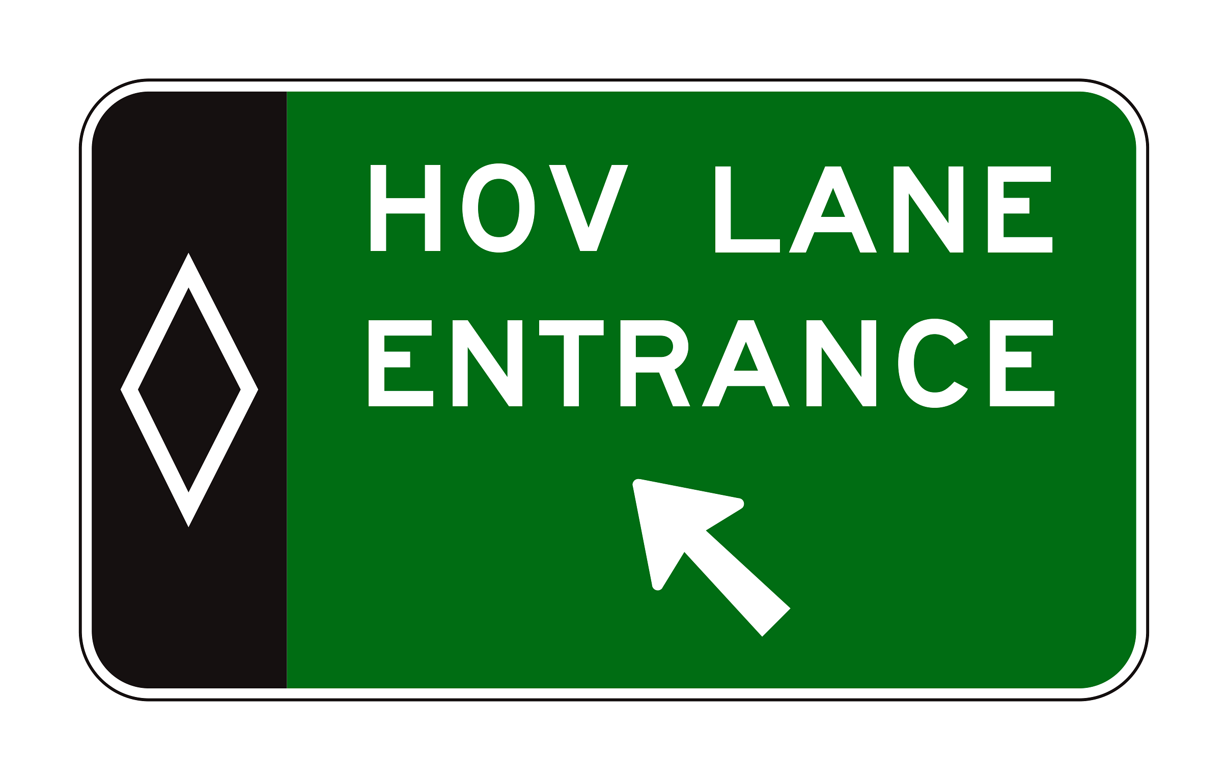 E8-2a Preferential Lane Entrance Direction (Post-Mounted) — official FHWA layout