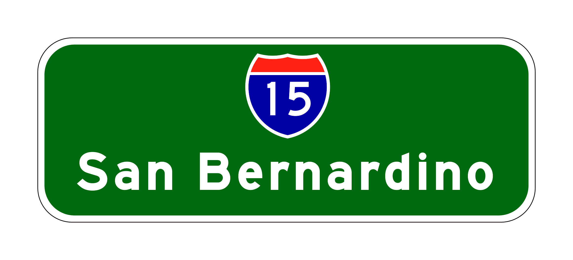 G24-1(CA) Interstate 15 San Bernardino Destination Sign — official FHWA layout
