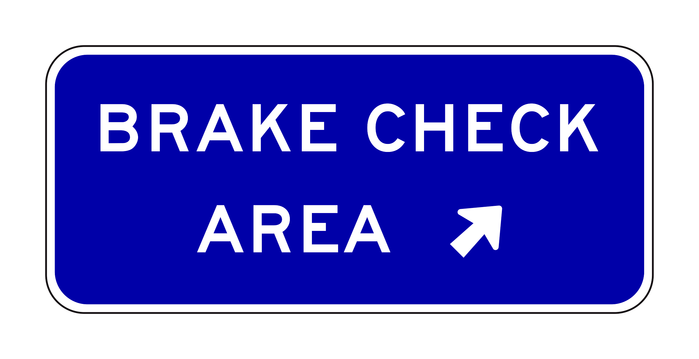 G66-59(CA) Brake Check Area (with Upper-Right Arrow) — official FHWA layout