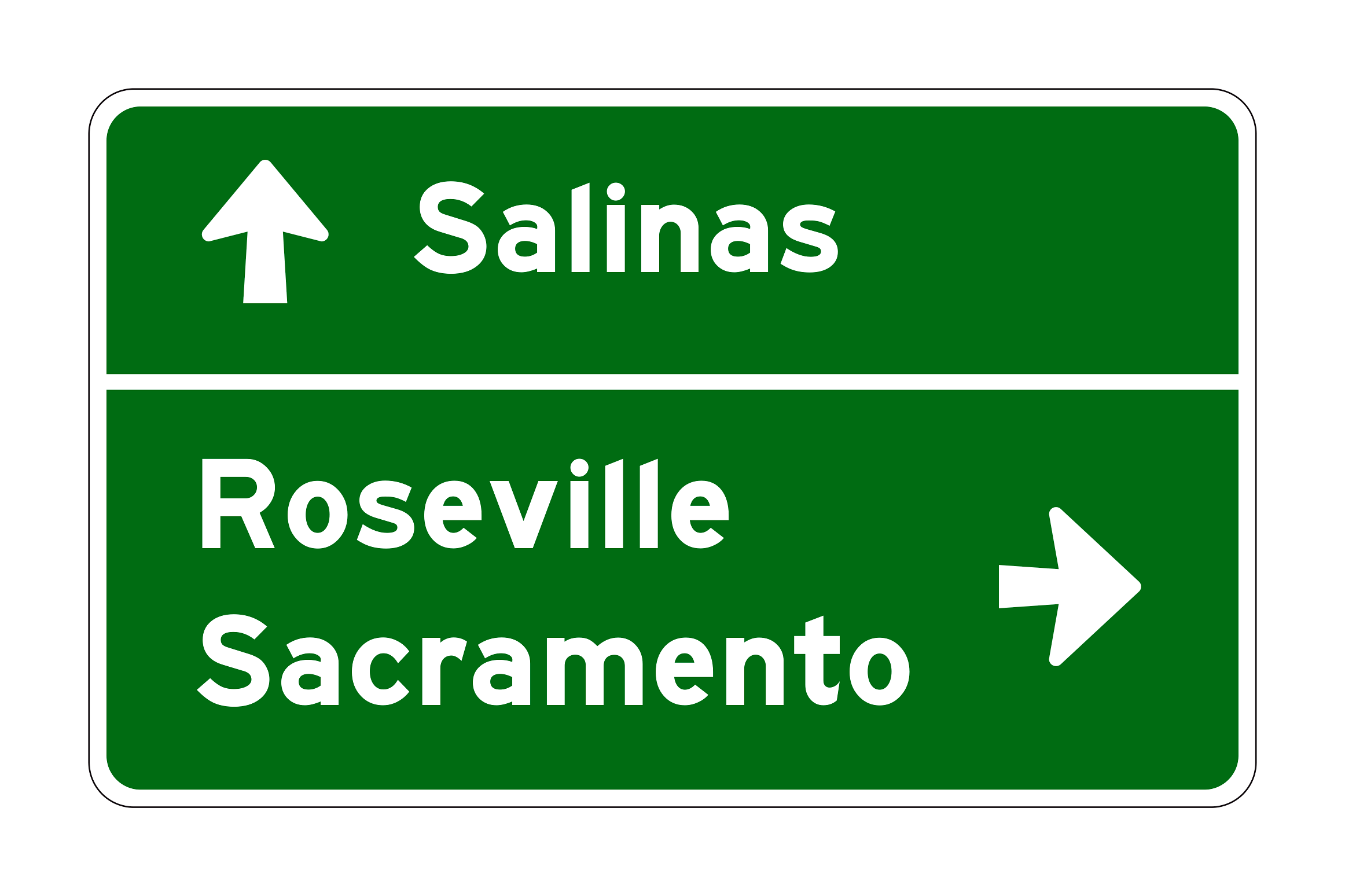 G8-10(CA) Destination and Street Name Sign with Arrow — official FHWA layout