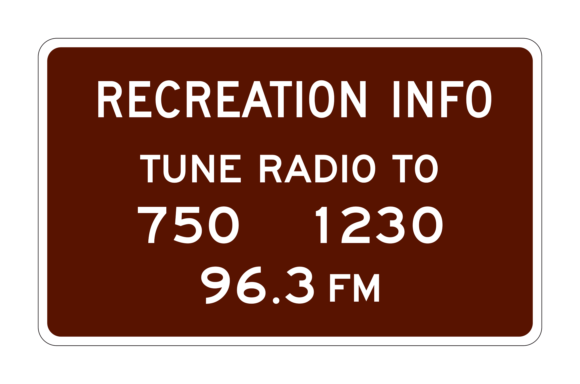 G81-65(CA) Recreation Info - Tune Radio To (750 1230 96.3 FM) — official FHWA layout