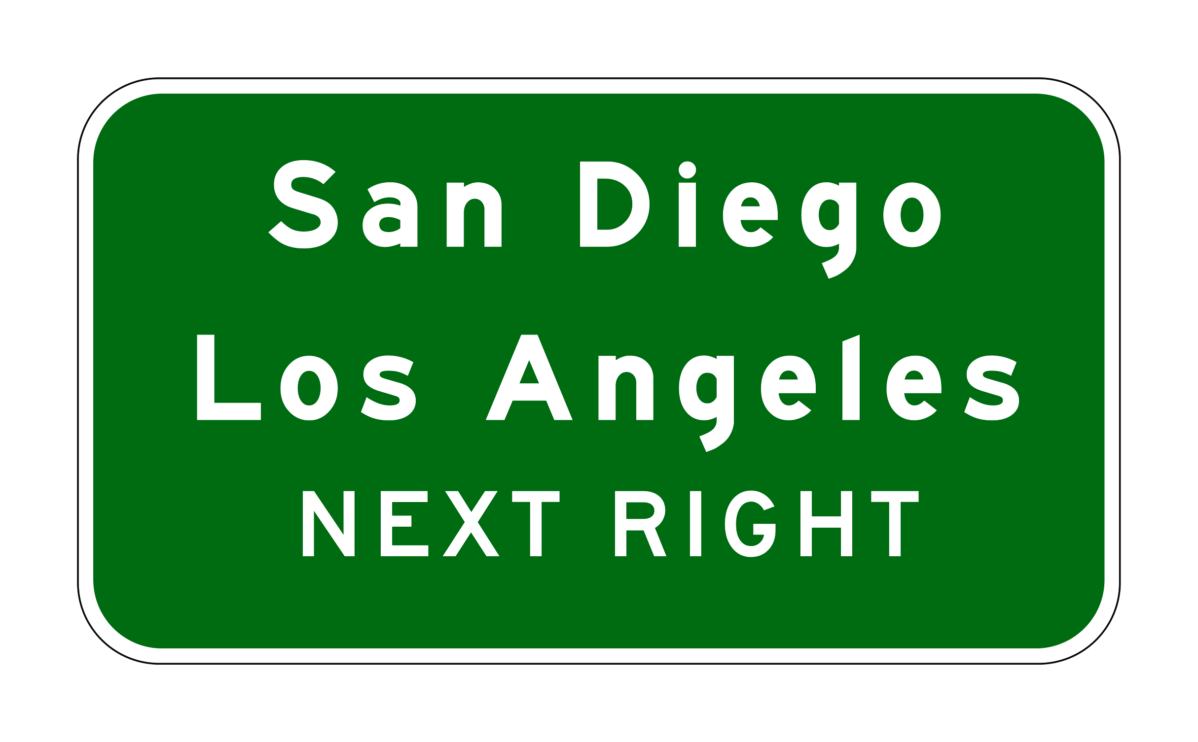 G86-5(CA) Advance Guide Sign (Two Destinations) — official FHWA layout