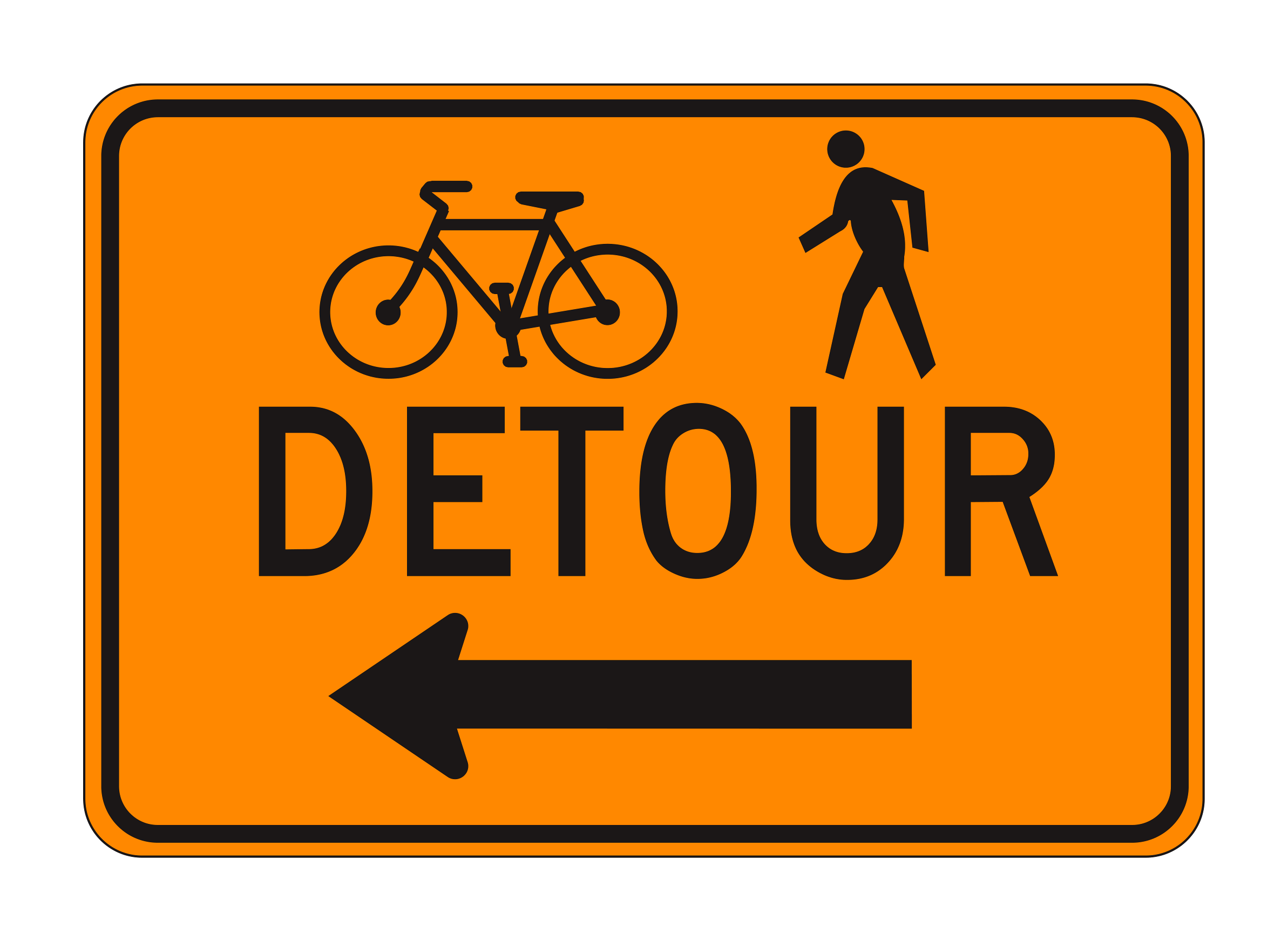 M4-9a Bicyclist/Pedestrian Detour — official FHWA layout