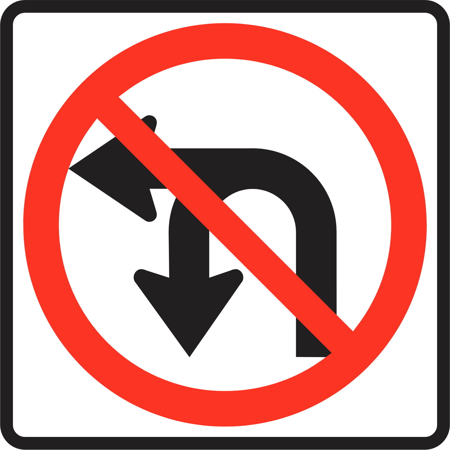 R3-18 No Left or U Turn — official FHWA layout